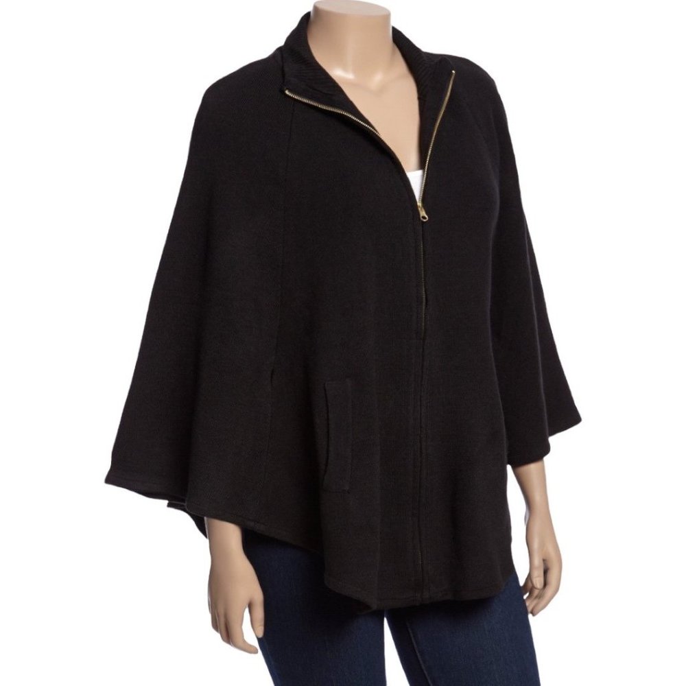 Big Buddha NEW Women's  Front-Zip Cape, Black (Medium/Large)